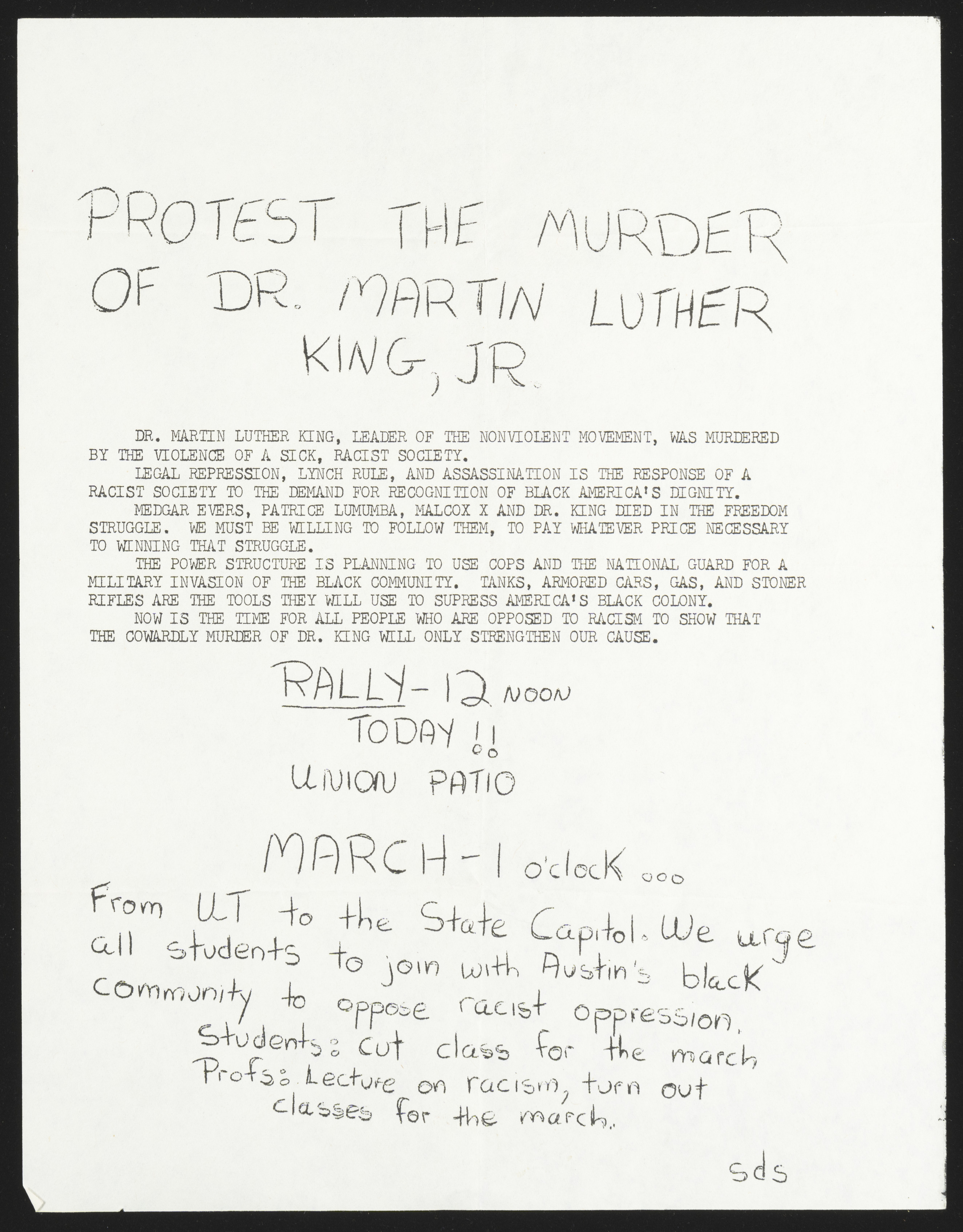 MLK Protest Flyer